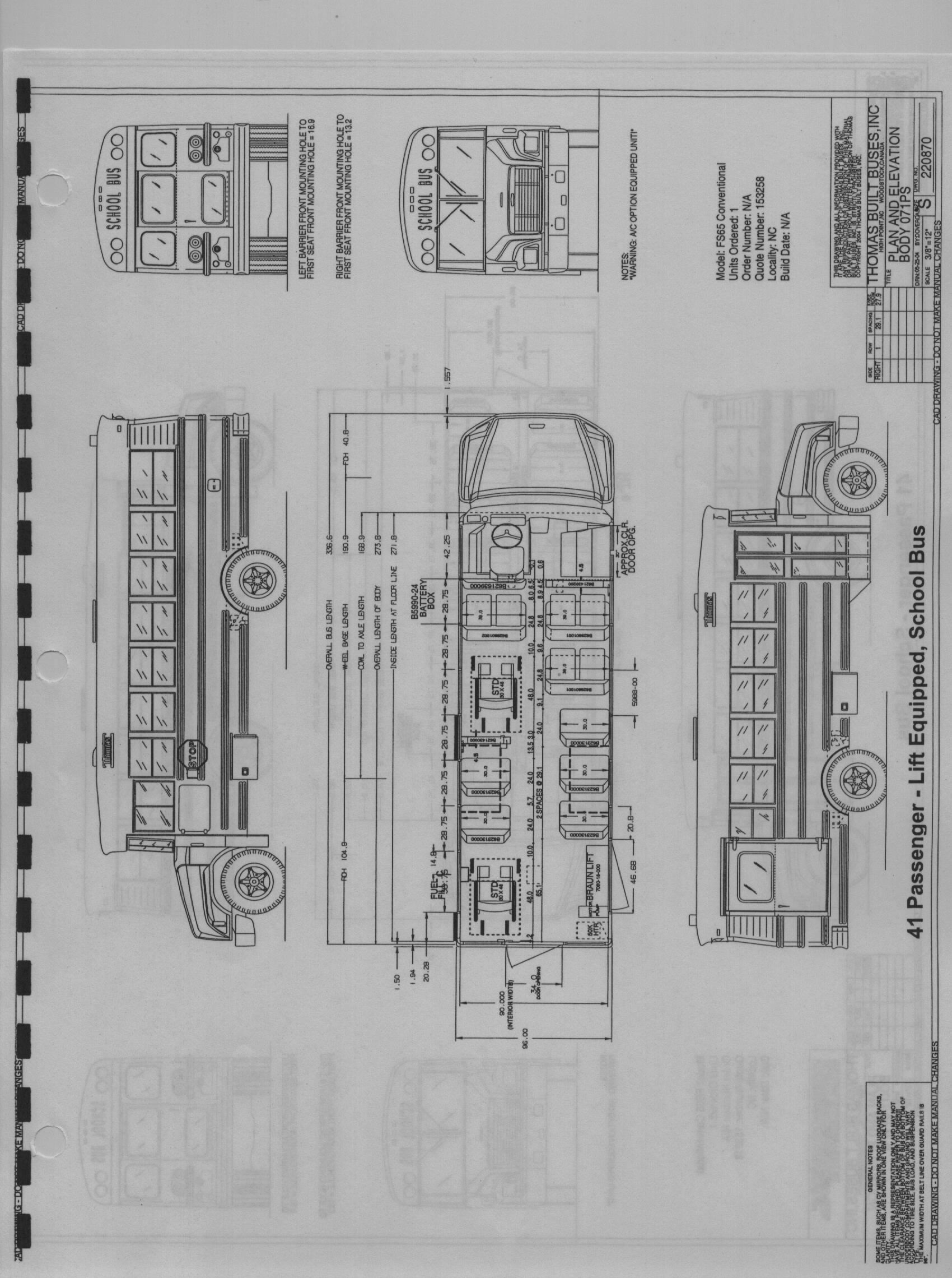 72 Passenger School Bus Seating Chart