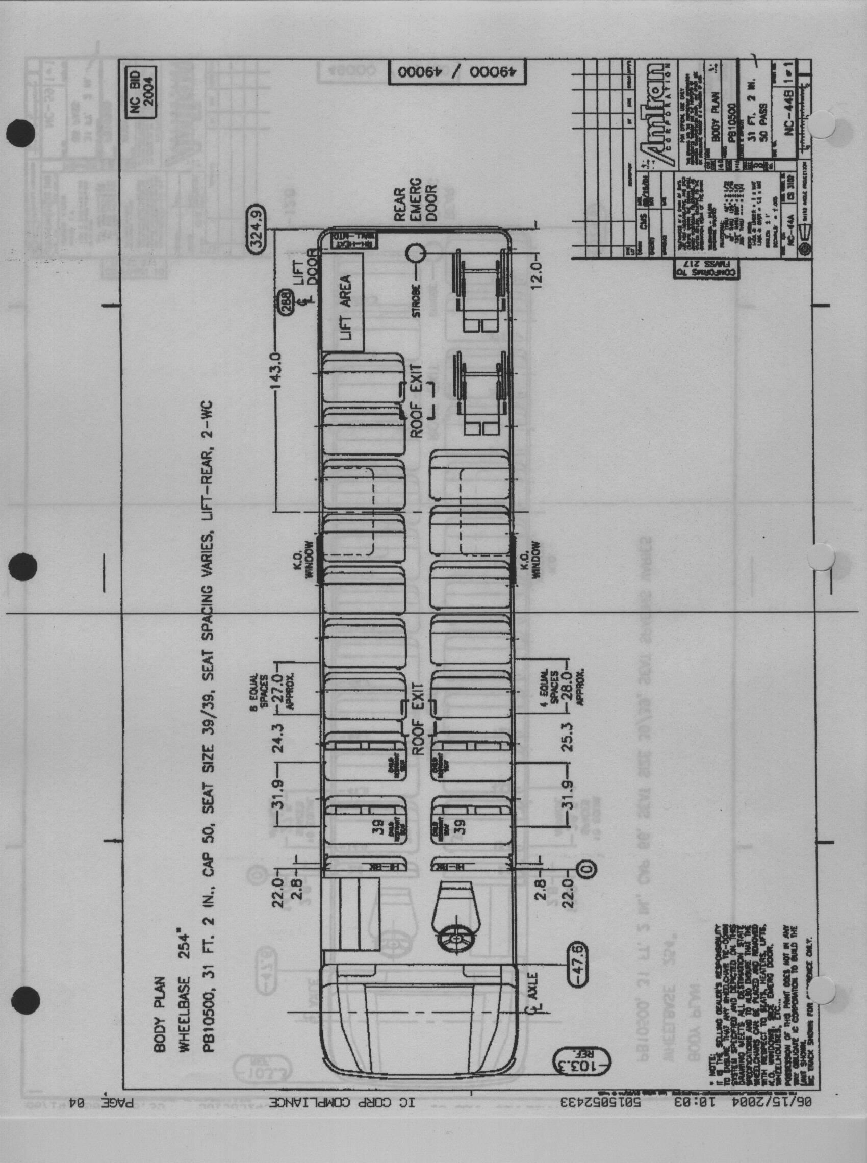 71 Passenger School Bus Seating Chart