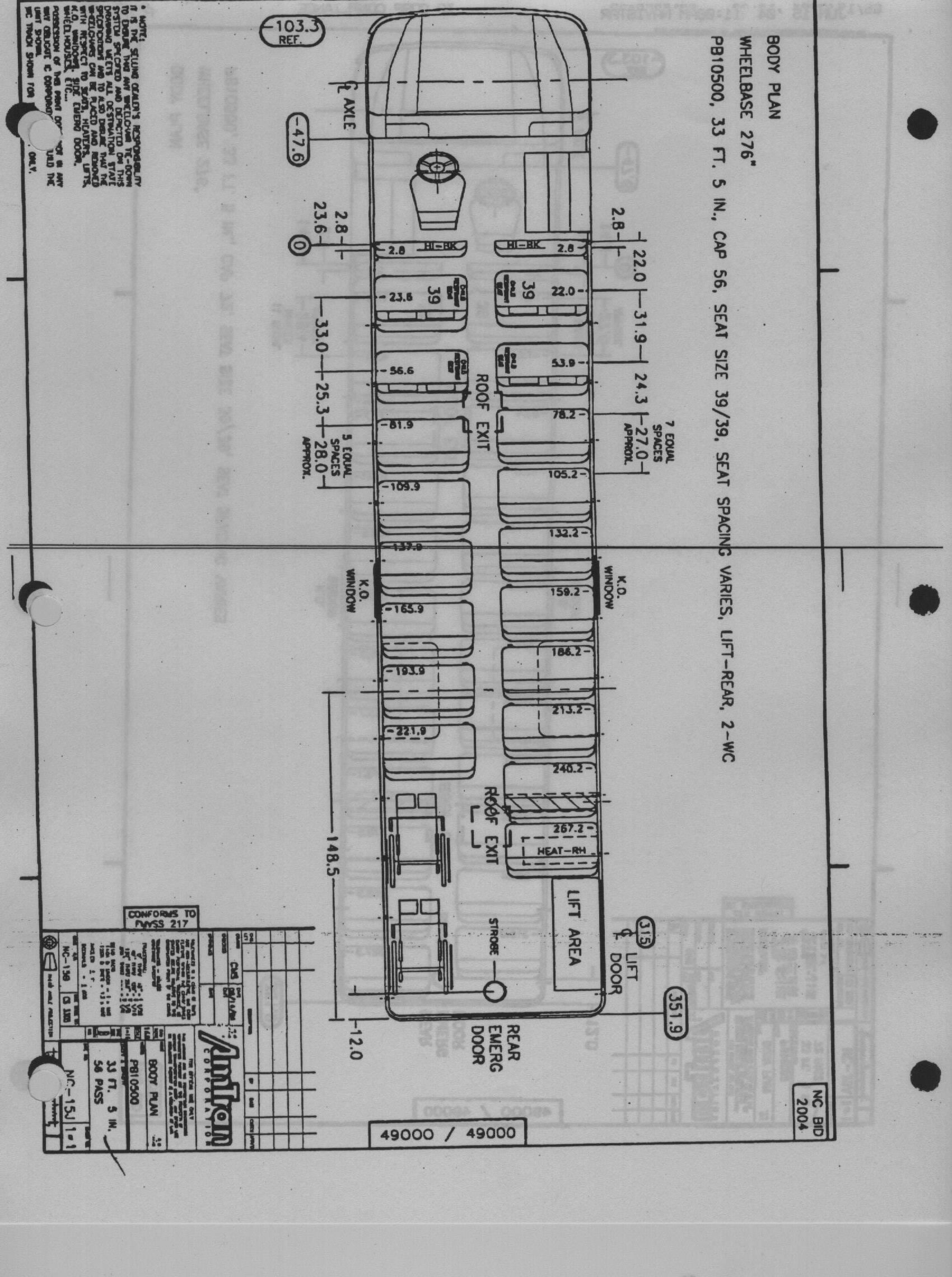 54 Passenger Bus Seating Chart